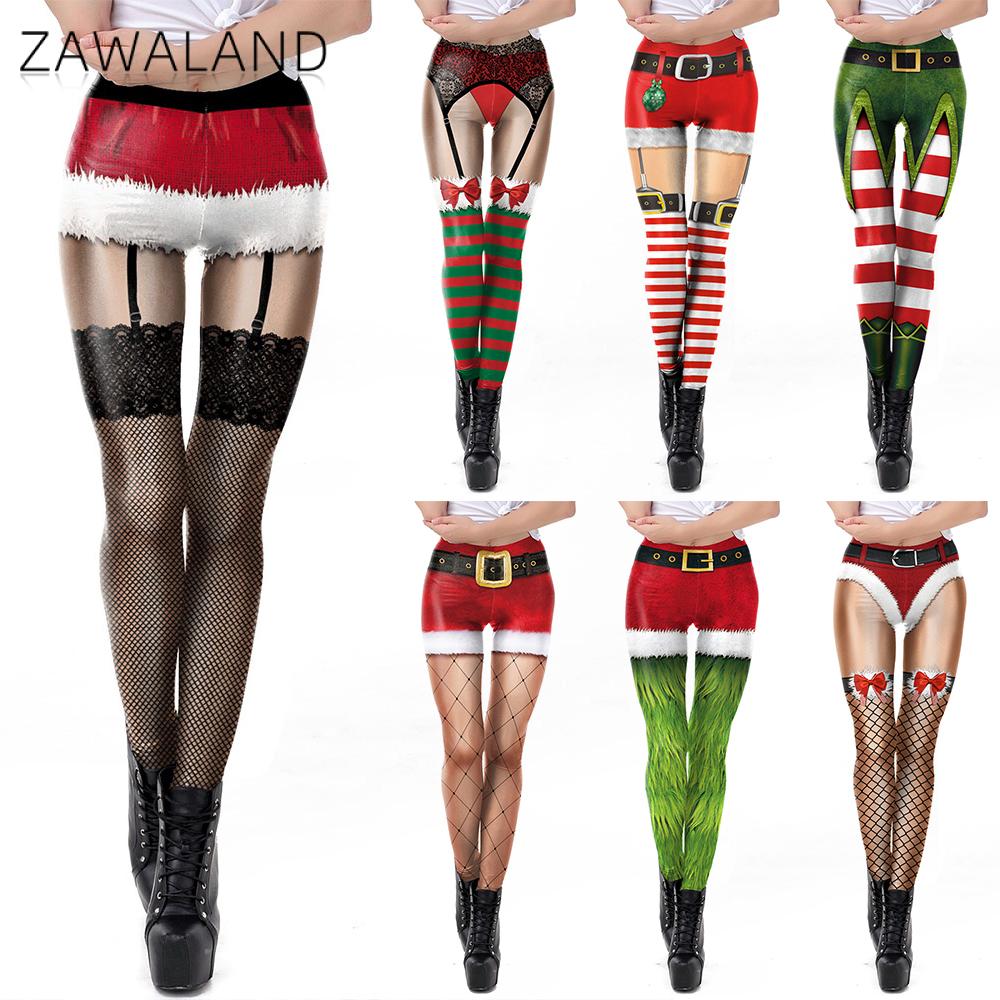 Women'S Red Accessories - Zawaland Рождественские леггинсы для йоги для